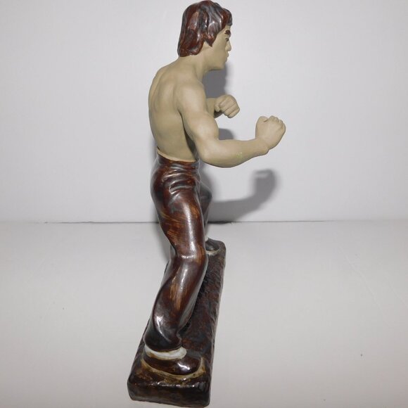 Vintage  Bruce Lee 9" Ceramic Figure Figurine Sculpture Statue Kung Fu - Picture 8 of 9